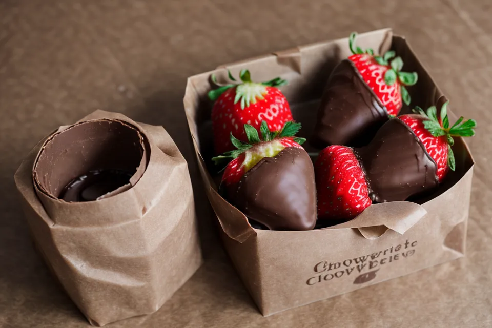 Pedido de fresas con chocolate ya empacado, resultado de una buena gestión de pedidos por WhatsApp Business