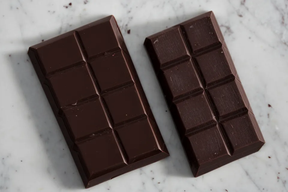 Comparación visual de chocolate bajo luz común versus luz de alta fidelidad CRI 90.