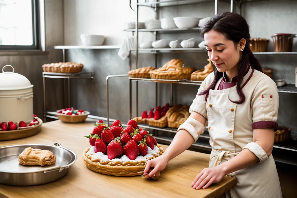 Caja de fresas con chocolate y moño de cinta resistente a la humedad dentro de la nevera