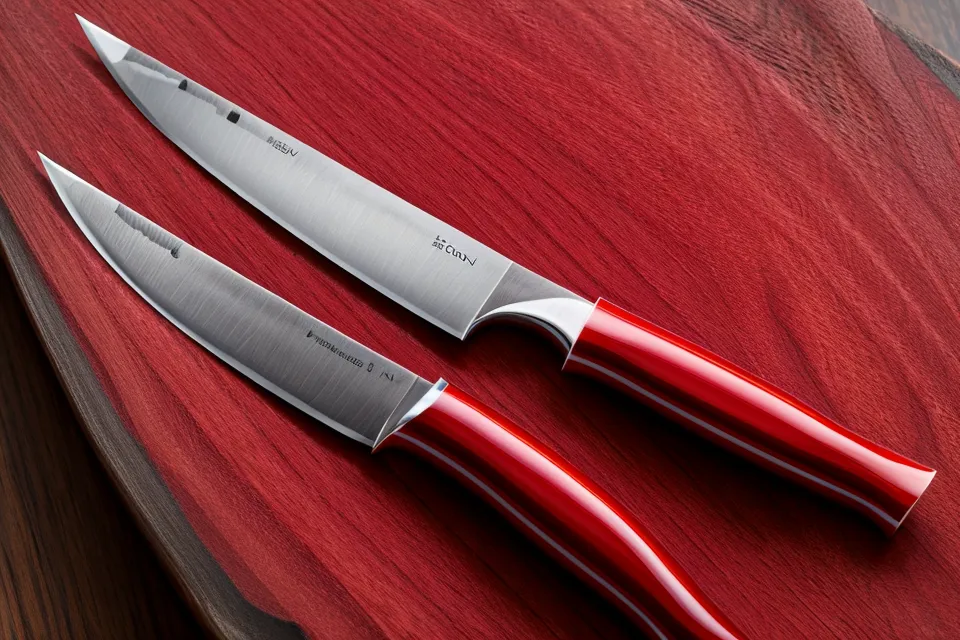 Cuchillo de precisión con ángulo de 30 grados haciendo un corte limpio en una fresa para arreglos gourmet