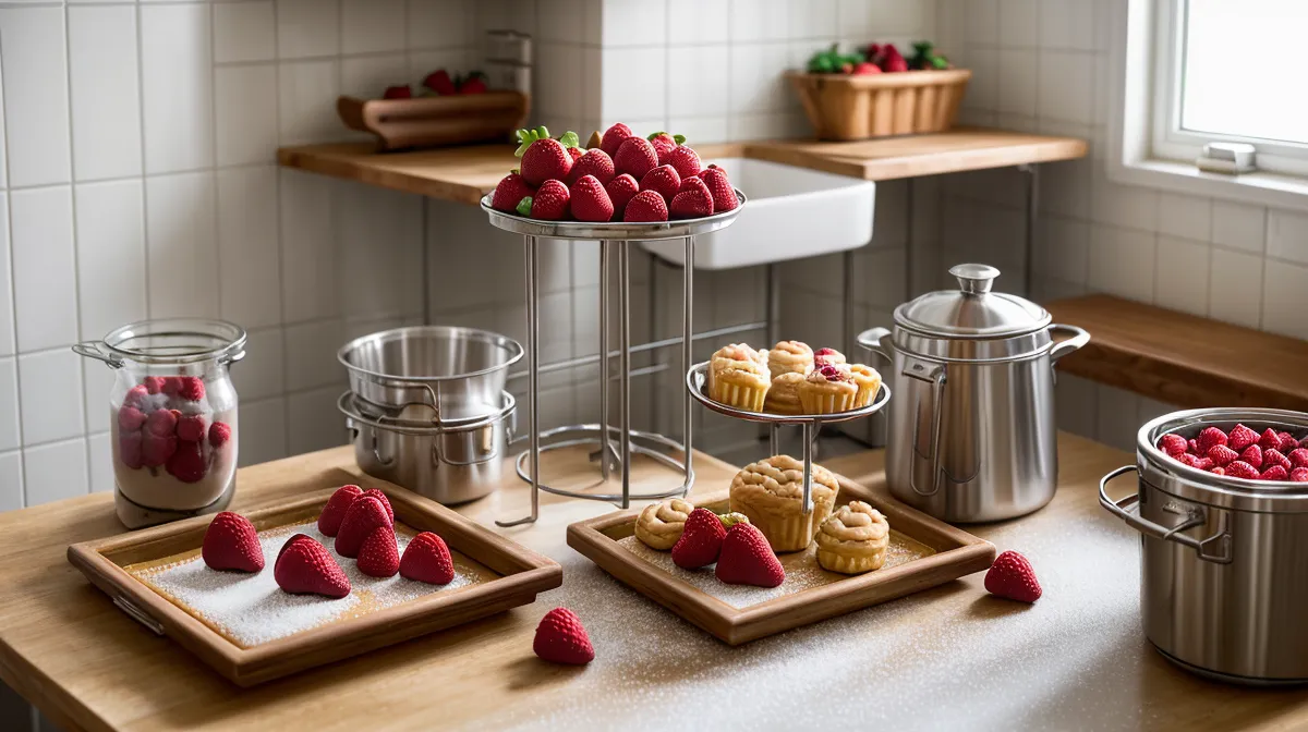 Mejores expositores para mesas de postres para lucir arreglos de fresas con chocolate en eventos
