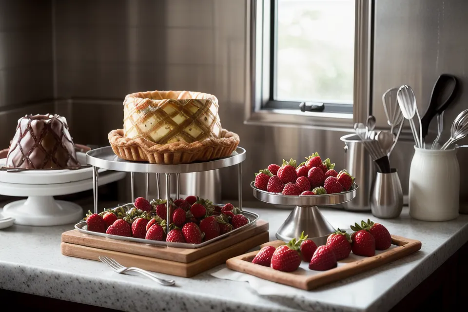 Herramientas de trabajo para el negocio: tablet, báscula digital y toppings para arreglos de fresas con chocolate