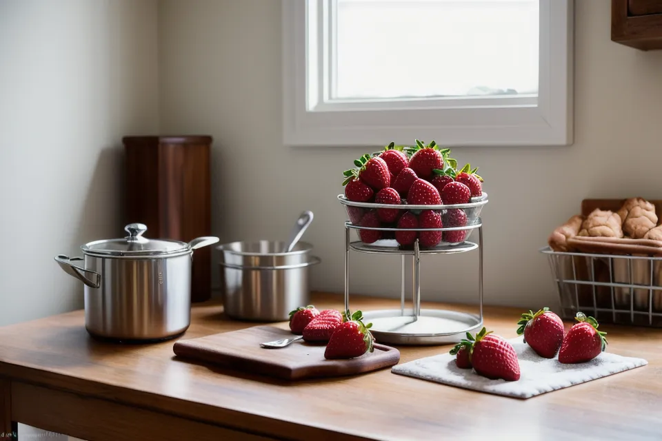 Decorando fresas con chocolate siguiendo un tutorial paso a paso en una tablet grande