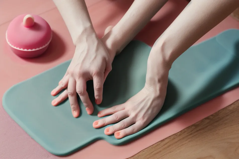 Tapetes de silicona enrollados y organizados en un cajón de cocina pequeña