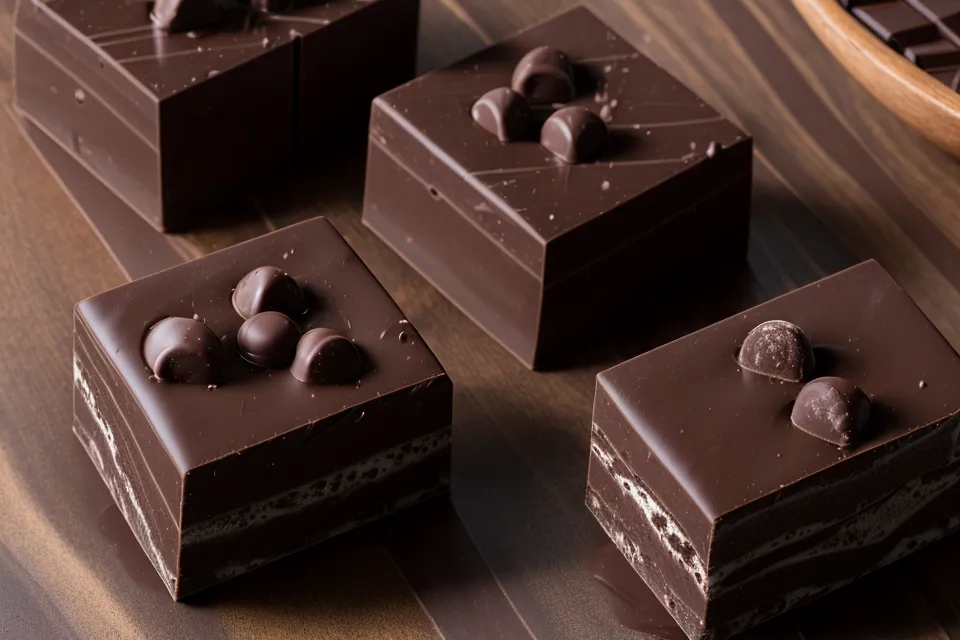 Comparación visual entre bloques de chocolate real y chocolate sucedáneo